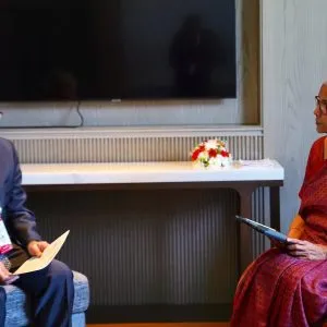 Union Finance Minister Nirmala Sitharaman with Japanese Finance Minister Mr. Shunichi Suzuki