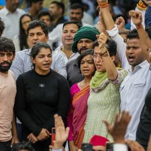 Wrestlers protest at Jantar Mantar