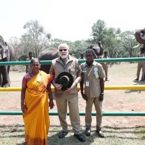 PM Modi visits elephant camp, also meets Bailey and Bomman