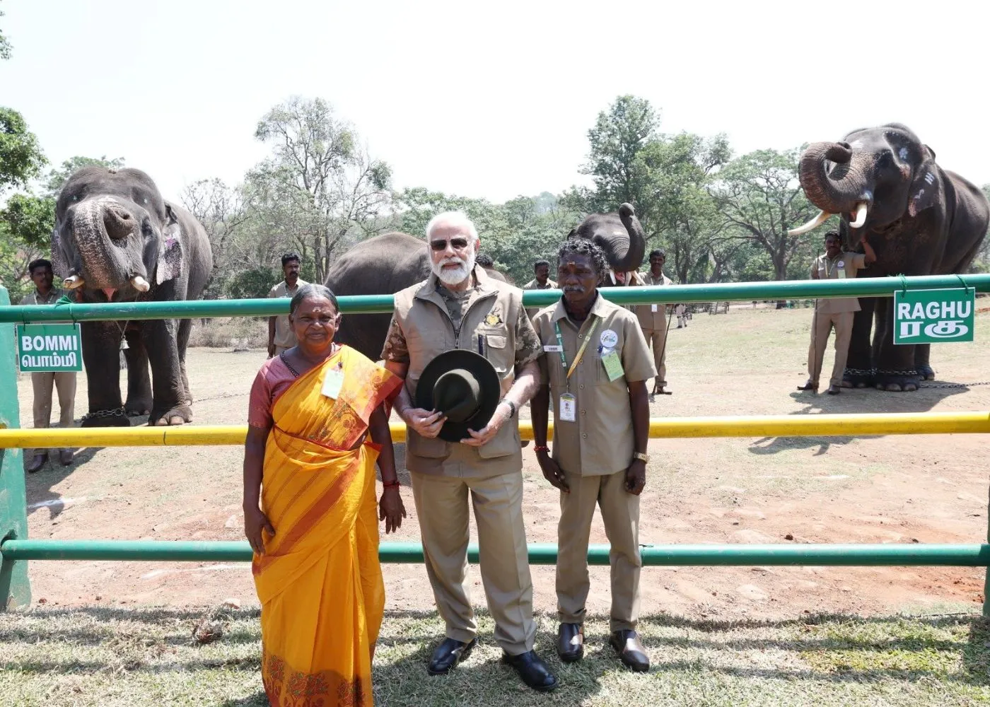 PM Modi visits elephant camp, also meets Bailey and Bomman