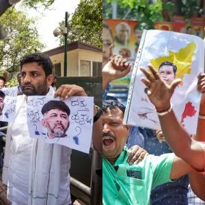 Supporters of Siddaramaiah and D K Shivakumar