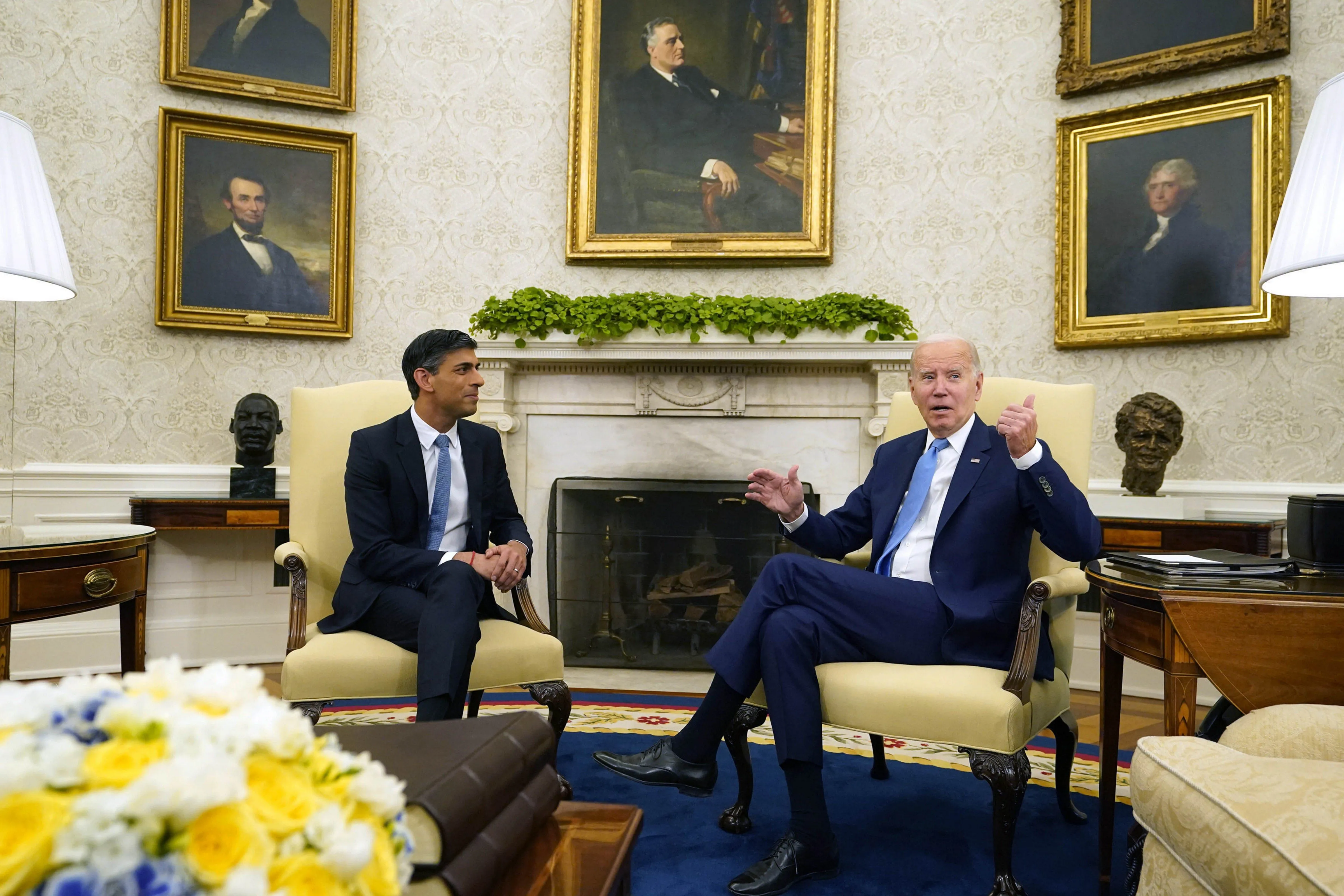 Biden and Sunak reiterate commitment to continue aid to war-torn Ukraine