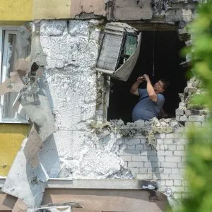 Three wounded as drone strikes building in Russian border city