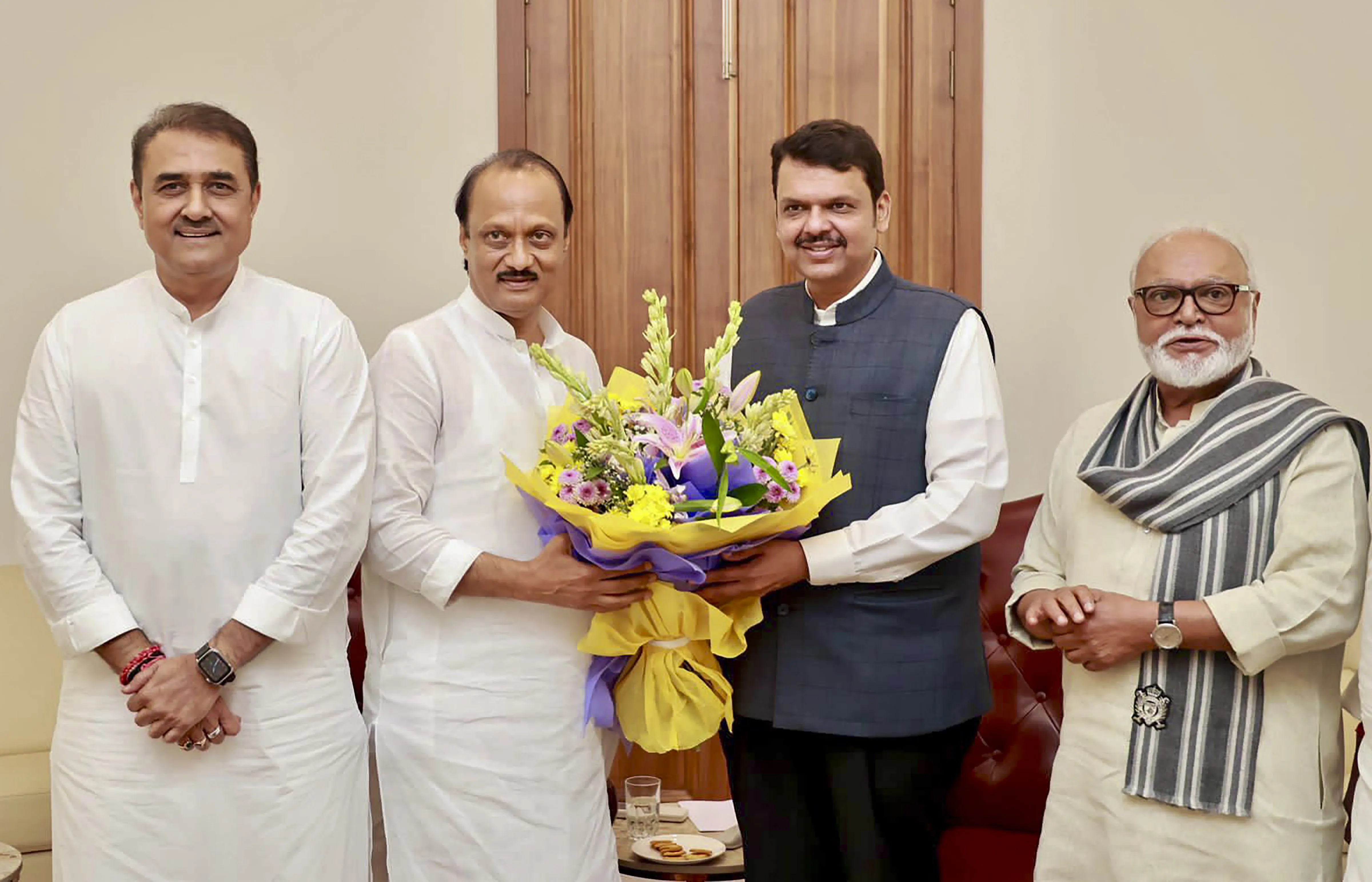 Ajit Pawar with Devendra Fadnavis