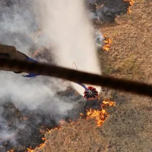 Hawaii Army National Guard provides water bucket support for wildfires on Maui