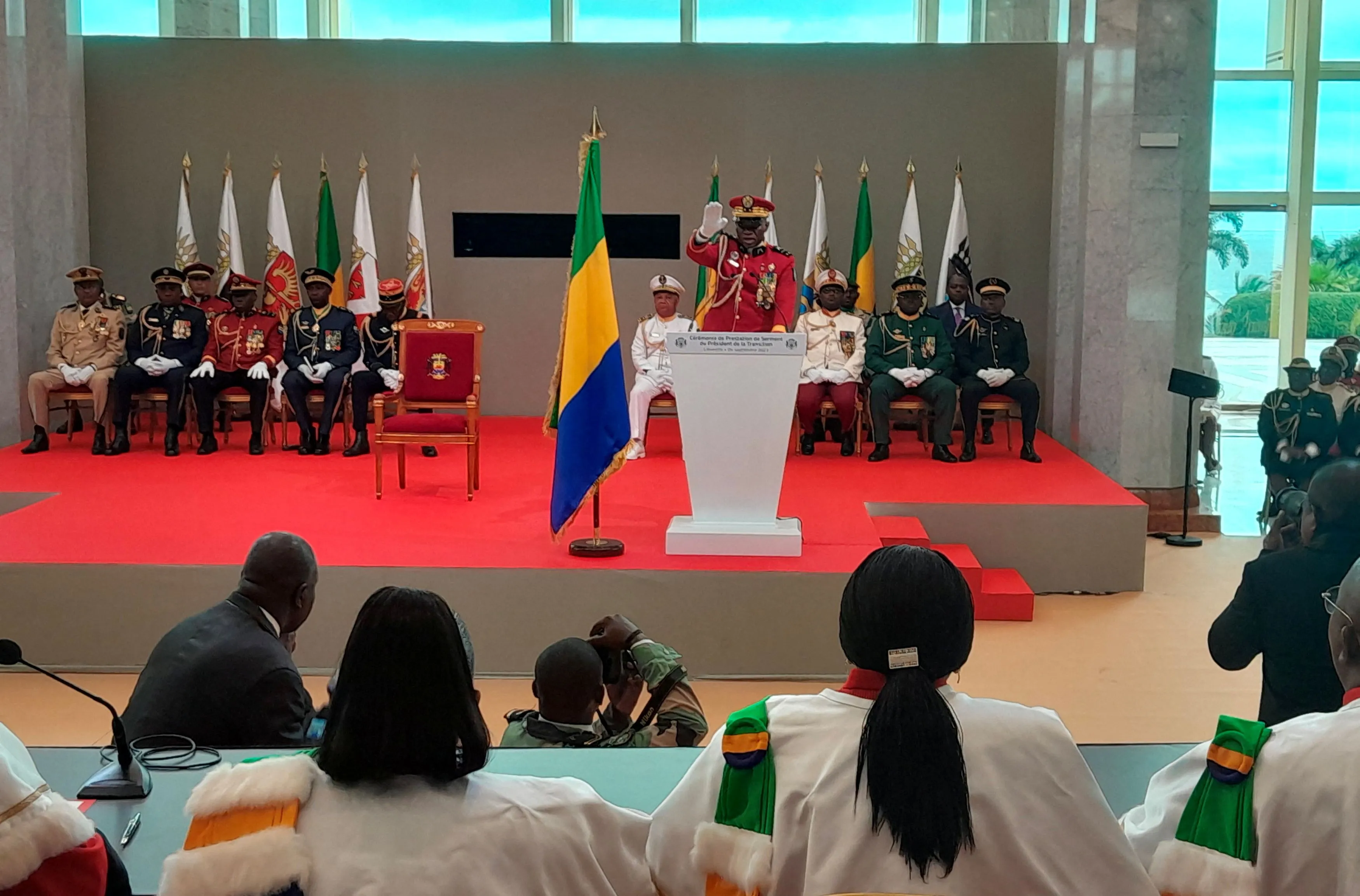 Gabon's military leader is sworn in as head of state after ousting the president last week