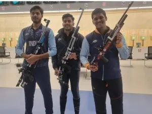 India's 10m air rifle team wins gold medal with world record