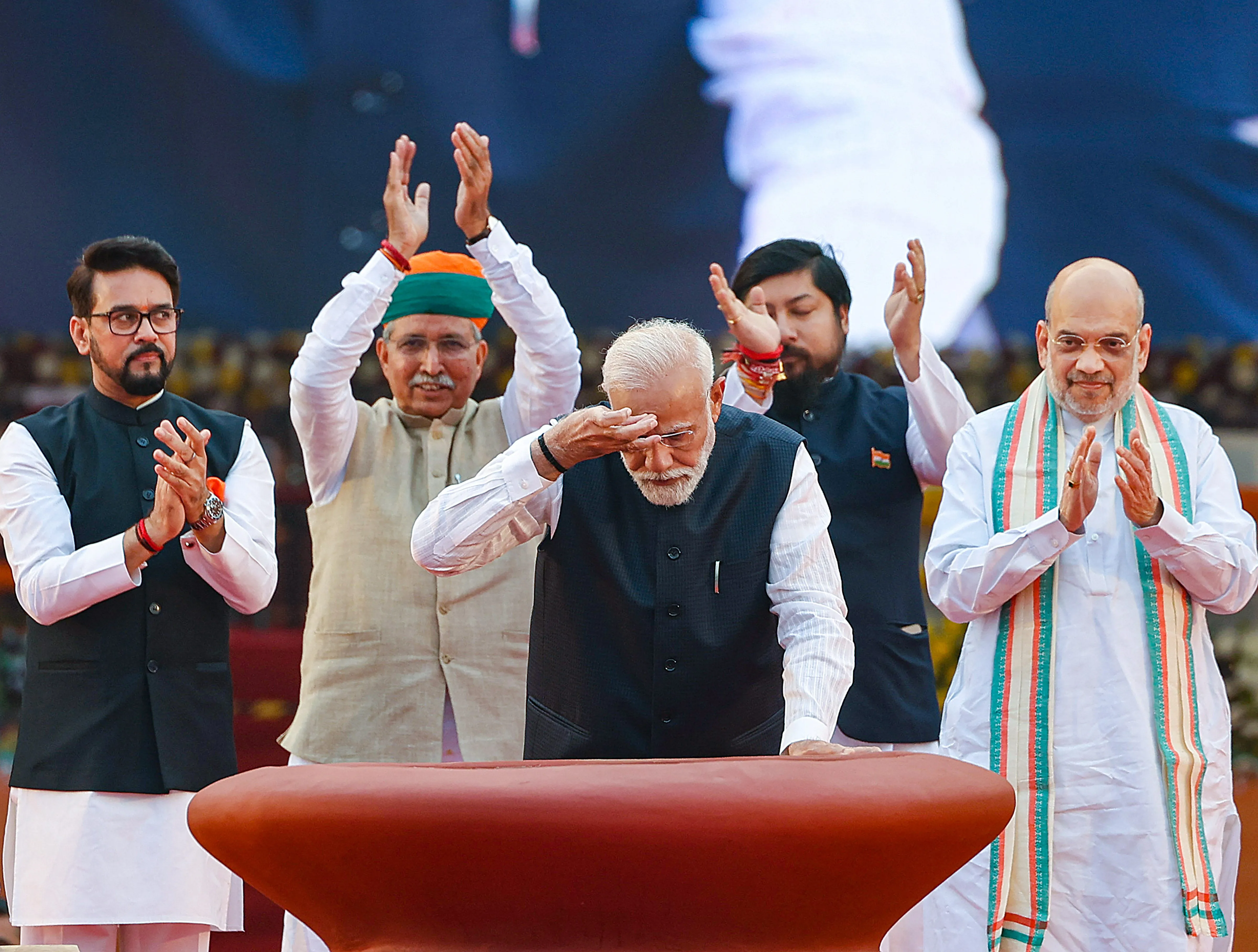 Meri Mati-Mera Desh: PM Modi applied tilak of soil brought from many parts of India