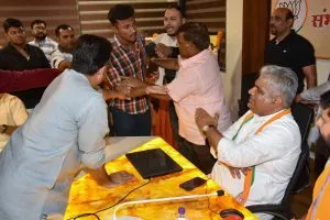 BJP workers protest at party office in MP