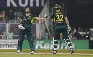 Australian batters Matthew Wade and Glenn Maxwell