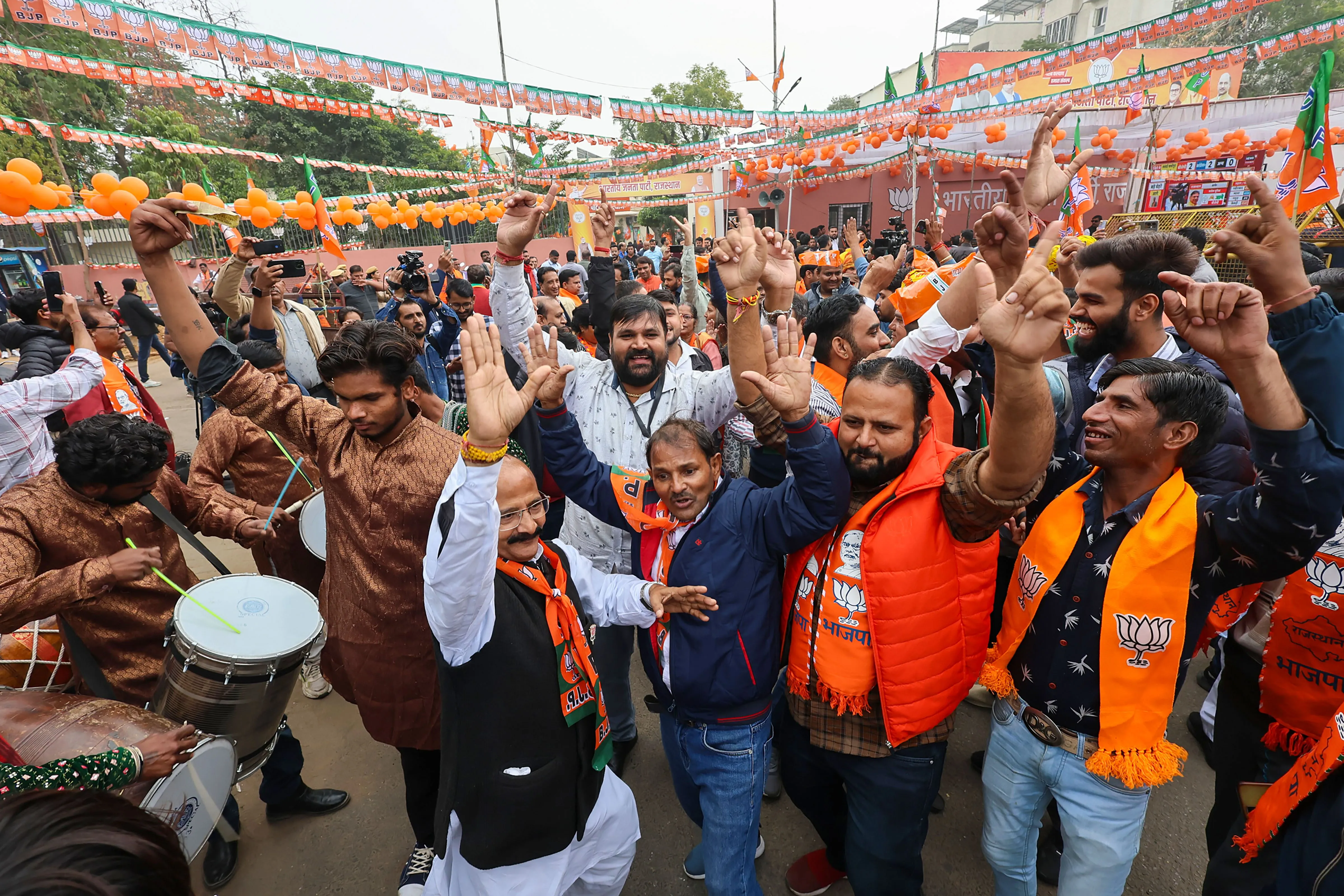 Rajasthan polls: BJP supporters in Jaipur
