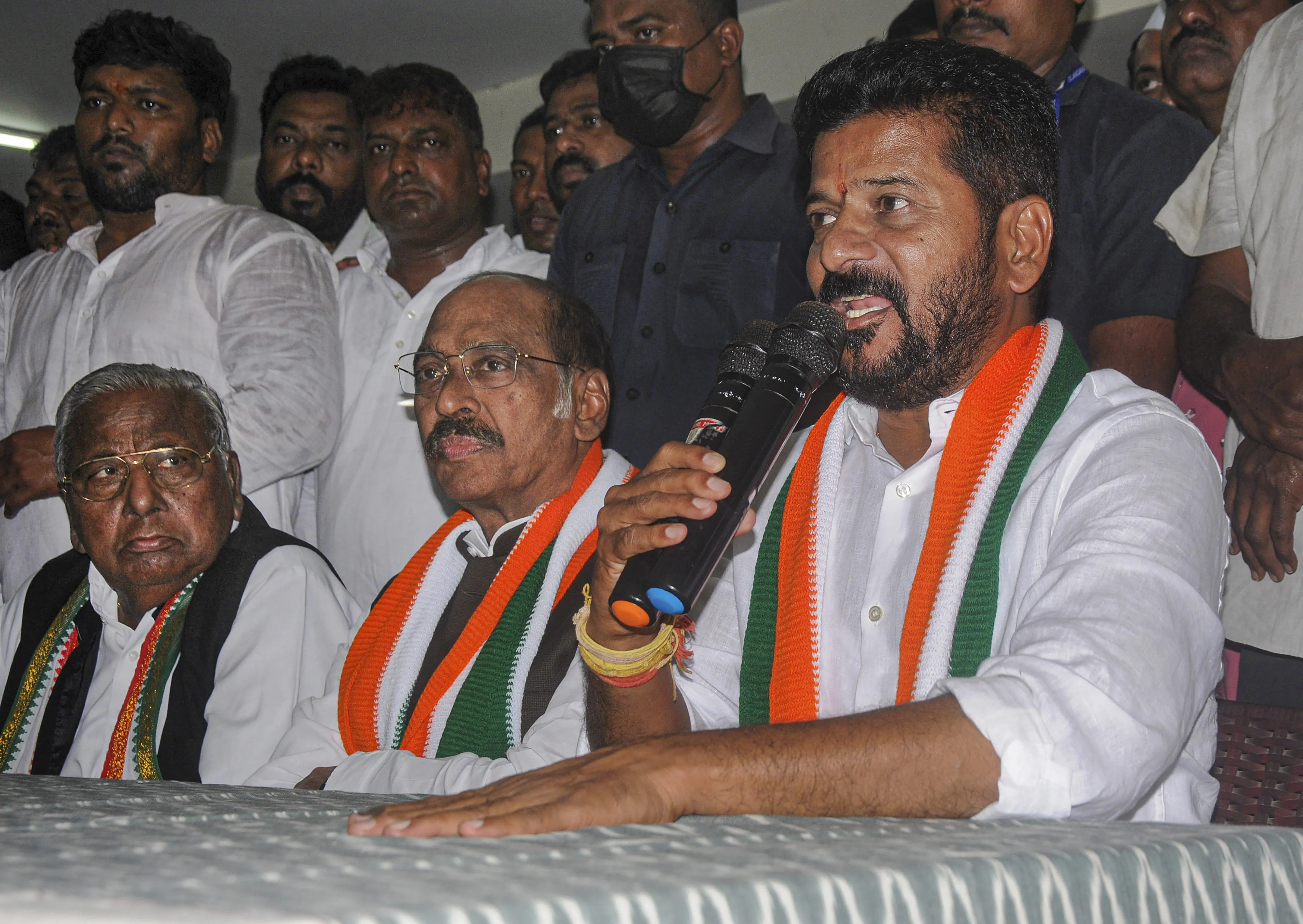 Revanth Reddy addressing media