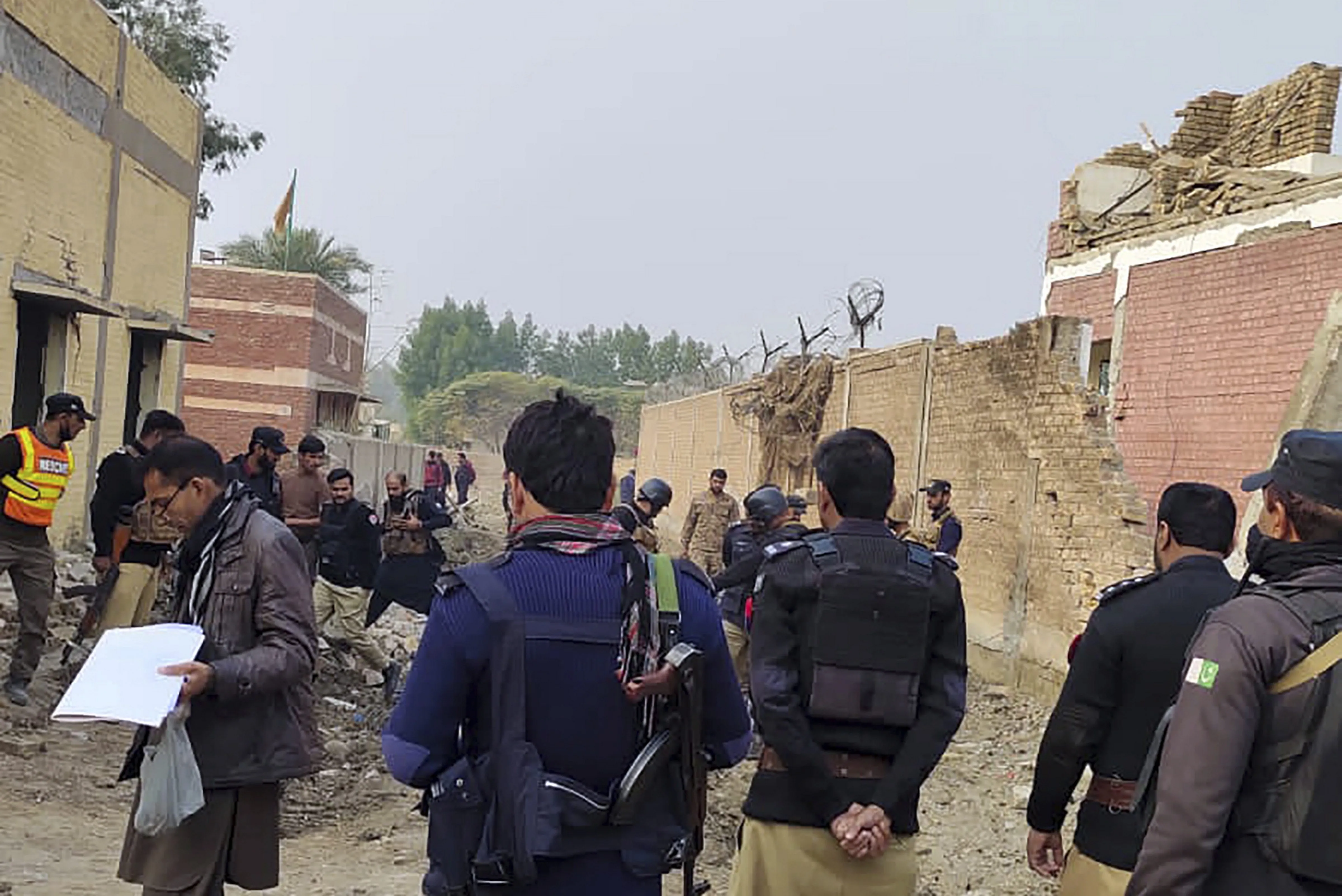 A bombing at a police station on the outskirts of Dera Ismail Khan, Pakistan