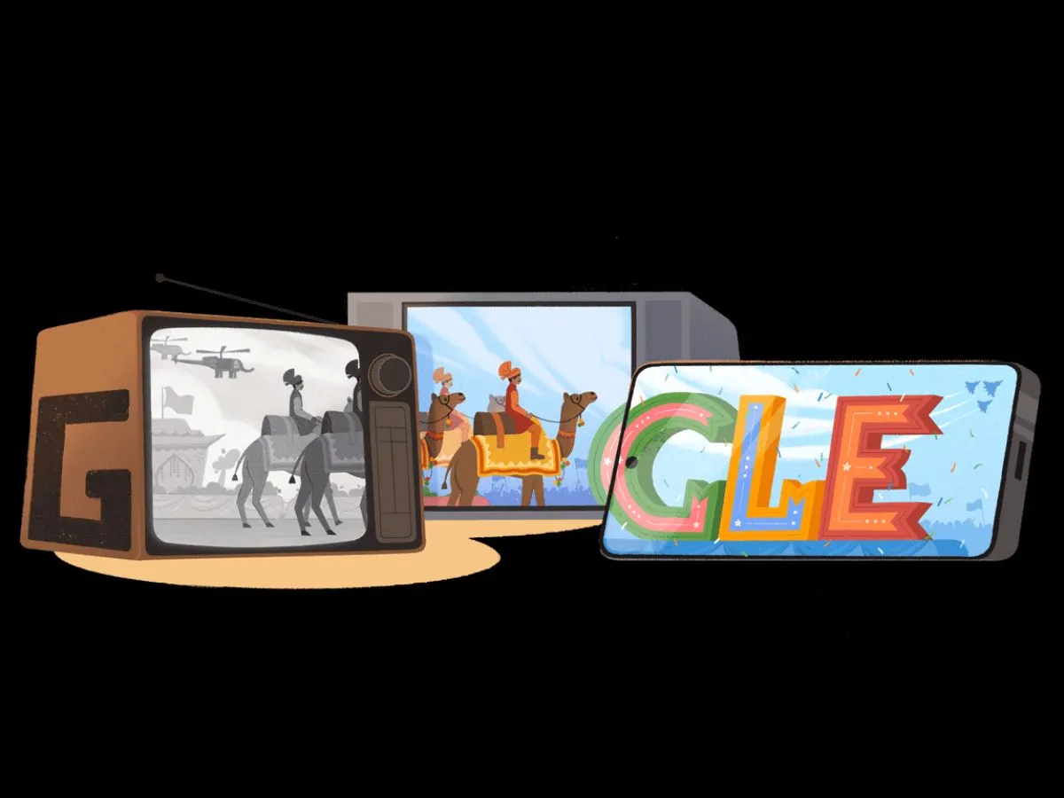 गणतंत्र दिवस पर Google का विशेष डूडल, एनॉलोग टीवी से स्मार्टफोन तक की यात्रा को दर्शाया गया, Republic Day 2024: Google's special doodle on Republic Day, depicting the journey from analog TV to smartphone