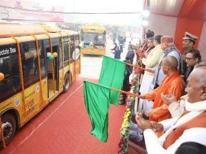 Ram Temple event: UP CM Aditayanath flags off 100 e-buses for tourists