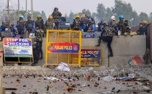 Farmers protest at Shambhu Border