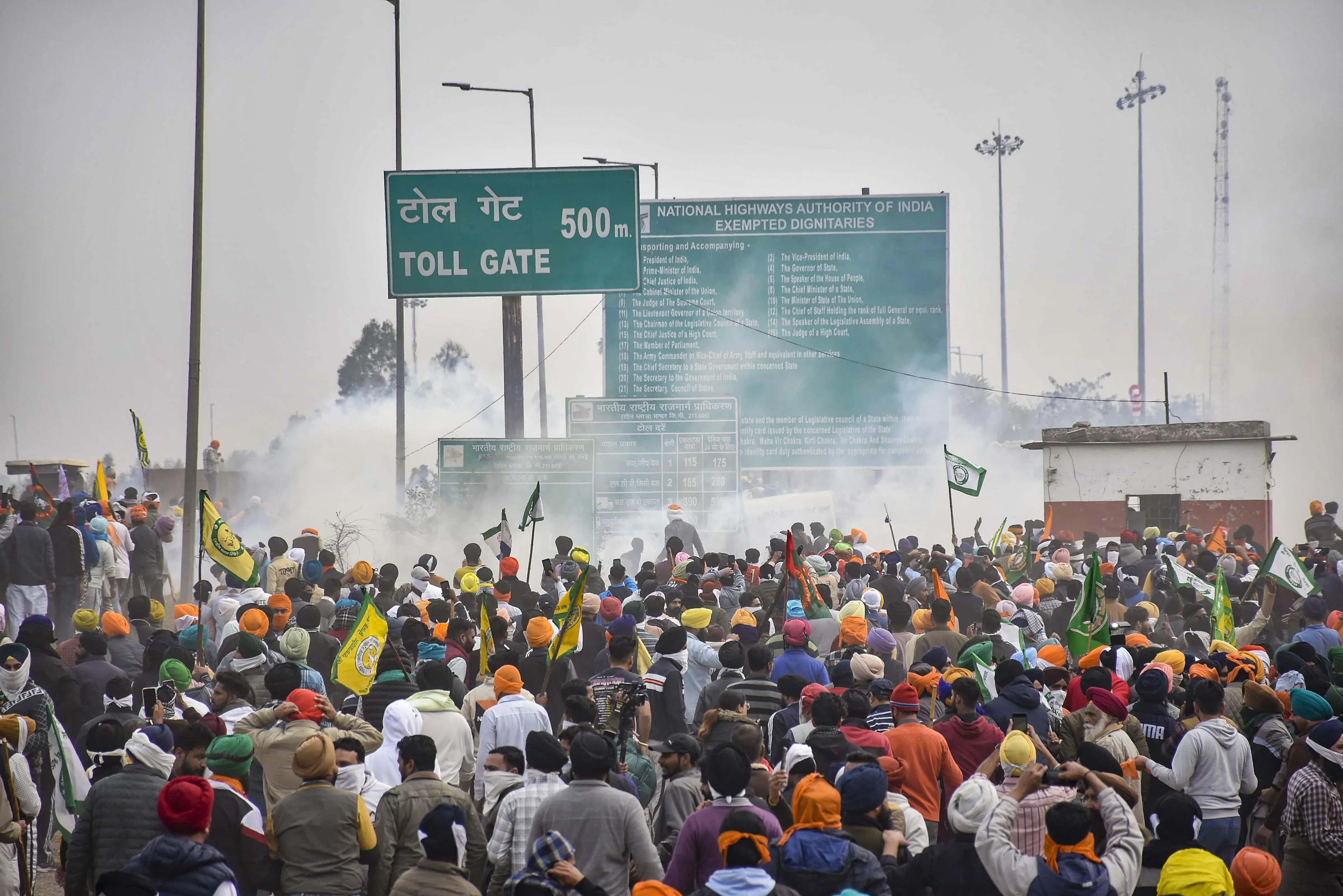 Farmers' March: Tear gas hurled at Haryana border
