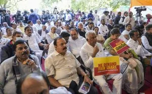 Karnataka congress protest in Delhi