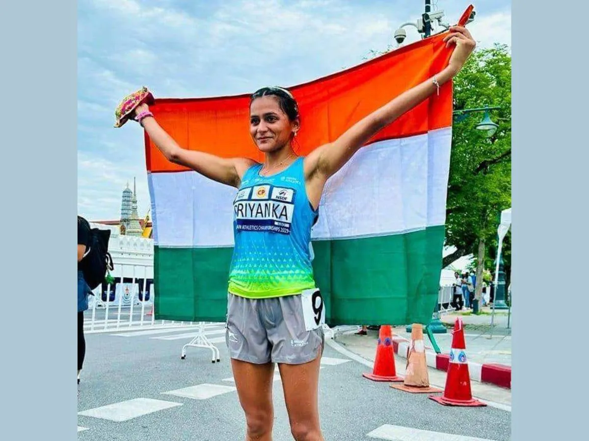 पैदल चाल एथलीट प्रियंका गोस्वामी चीन में सातवें स्थान पर रहीं Walking athlete Priyanka Goswami finished seventh in China