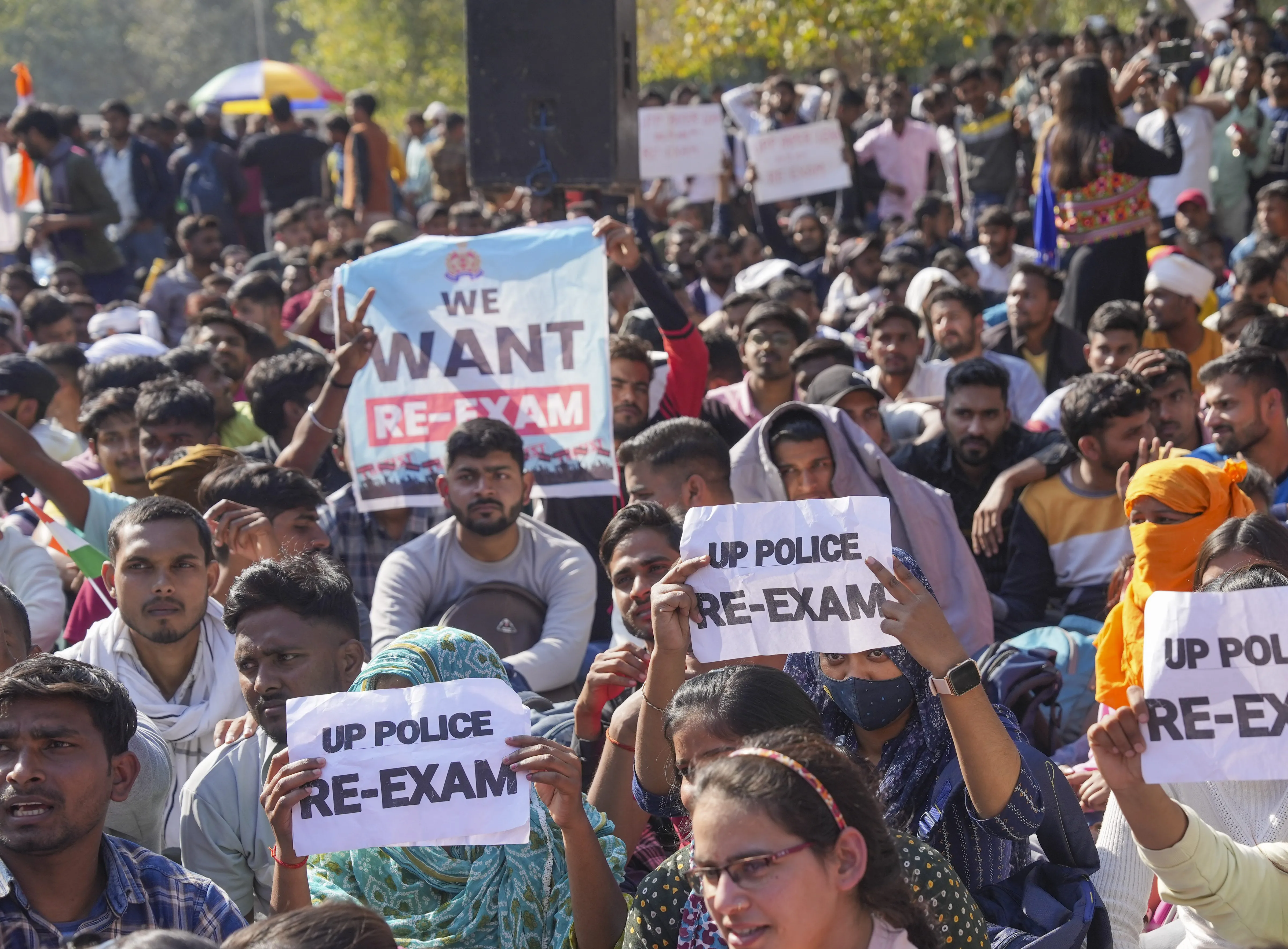 Protest over alleged paper leak