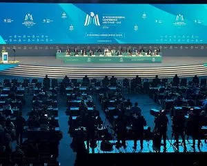 FILE PHOTO: Director-General of the World Trade Organization Ngozi Okonjo-Iweala speaks during the opening ceremony of the WTO ministerial meeting in Abu Dhabi