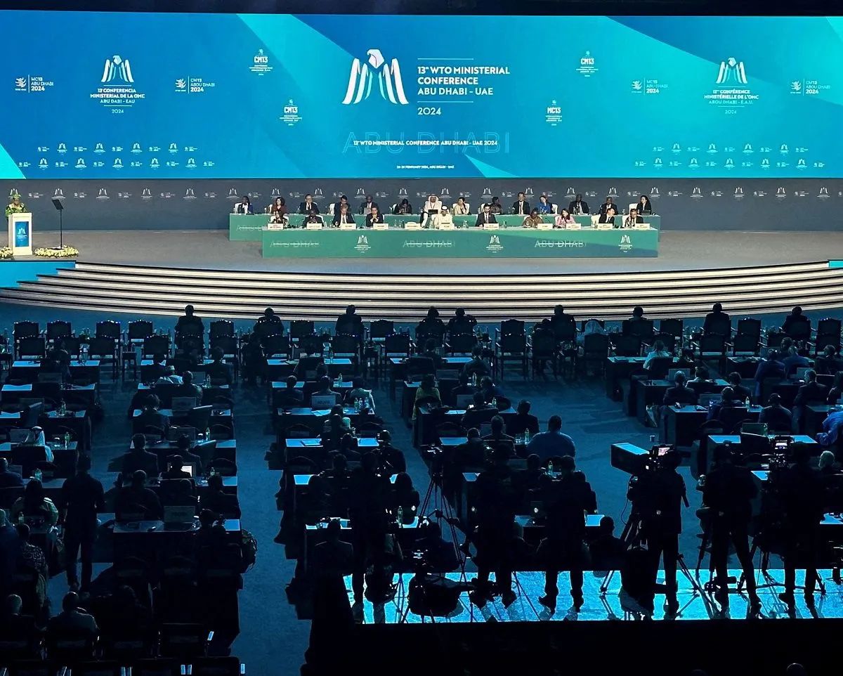 FILE PHOTO: Director-General of the World Trade Organization Ngozi Okonjo-Iweala speaks during the opening ceremony of the WTO ministerial meeting in Abu Dhabi