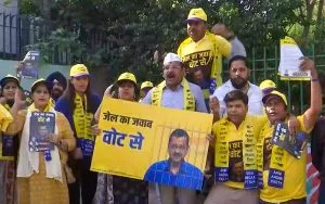 AAP protest in Delhi