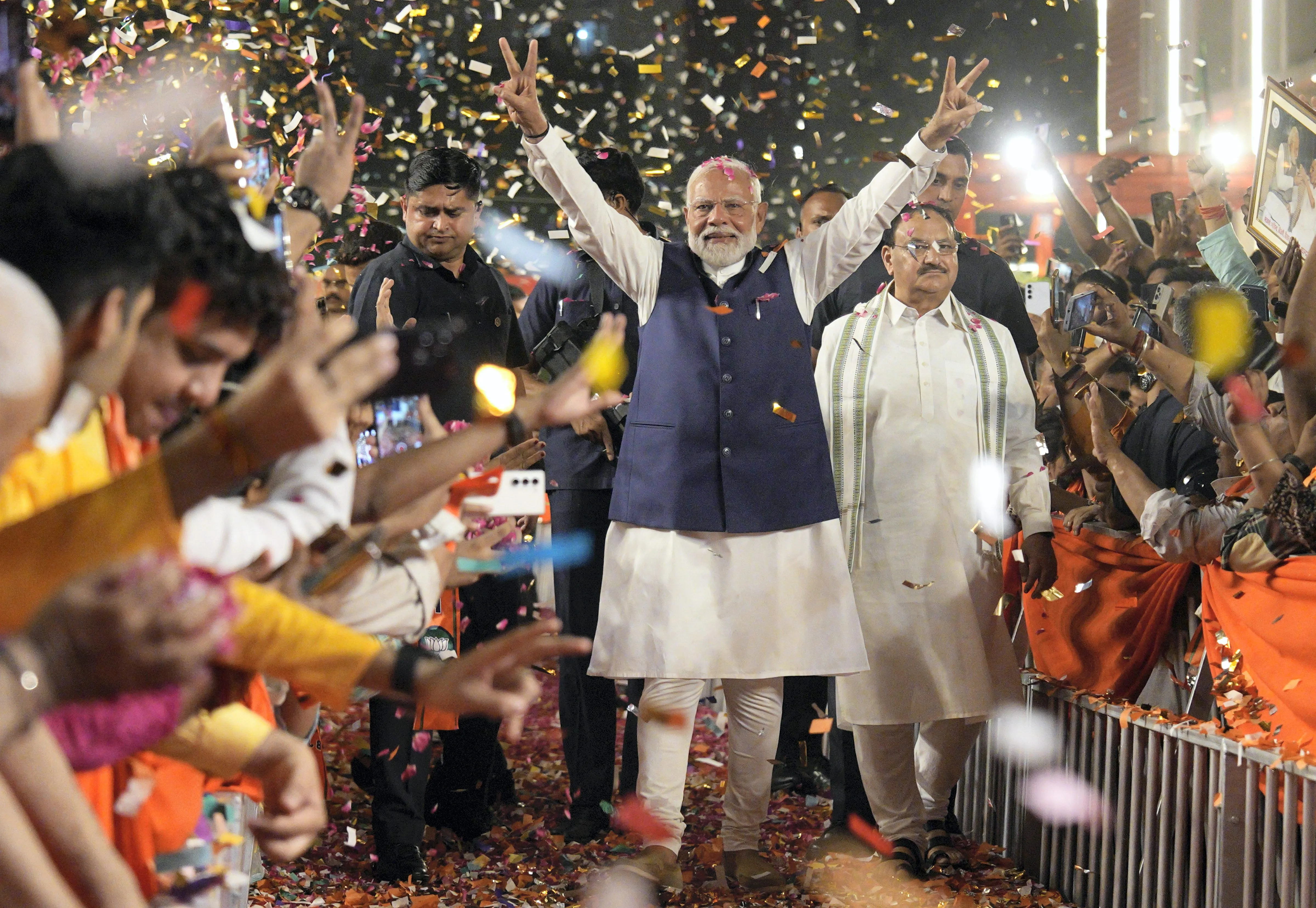 LS Polls: PM Modi at BJP HQ in Delhi