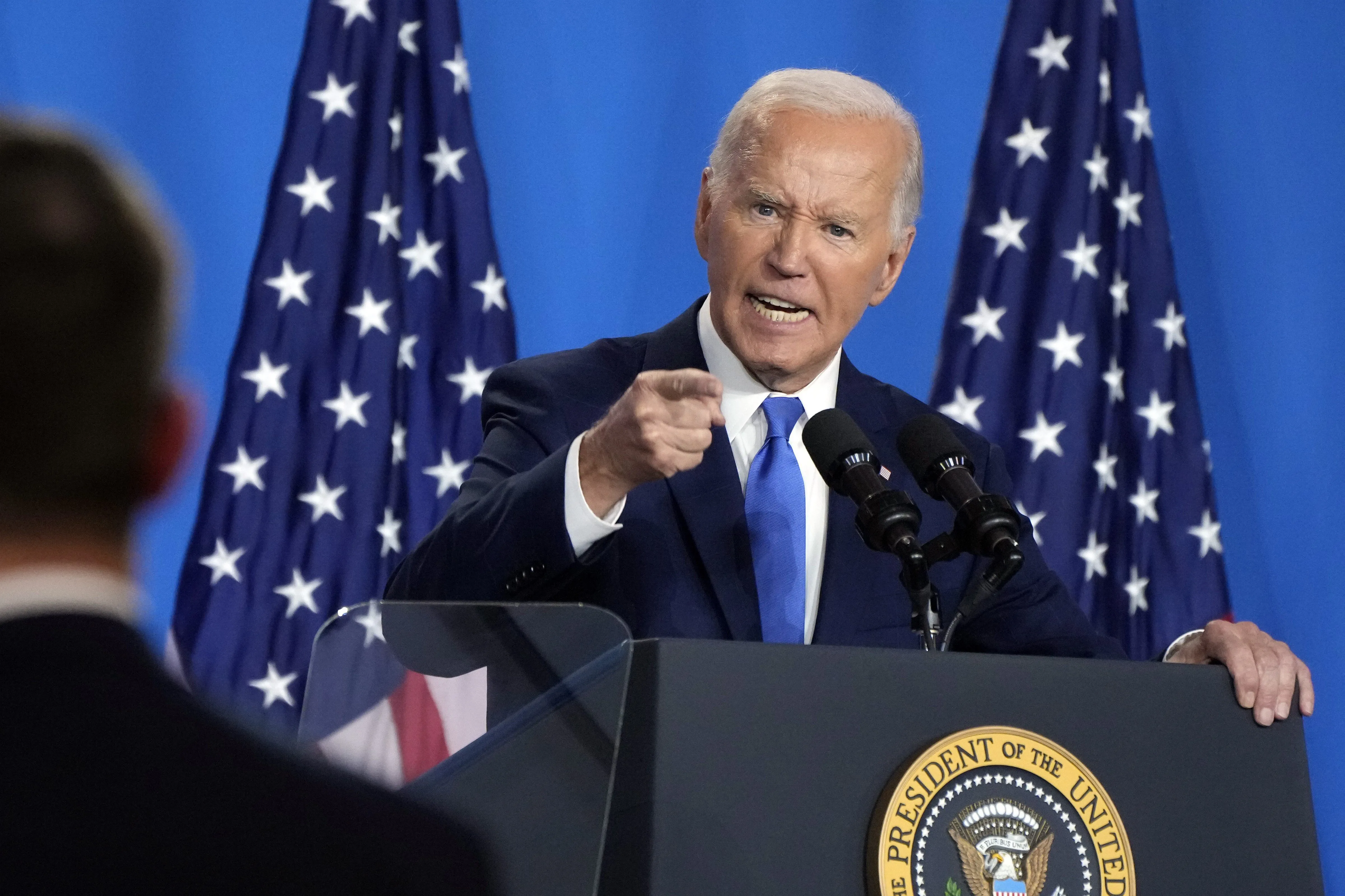 Joe Biden at a news conference