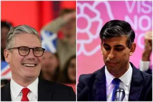 ब्रिटेन में सत्ता से बाहर हुए सुनक, 14 साल बाद सत्ता में आई लेबर पार्टी , Keir Starmer and Rishi Sunak