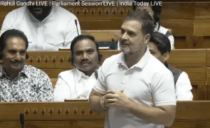 Congress MP Rahul Gandhi participated in the discussion on '75 years of glorious journey of the Constitution' in Parliament
