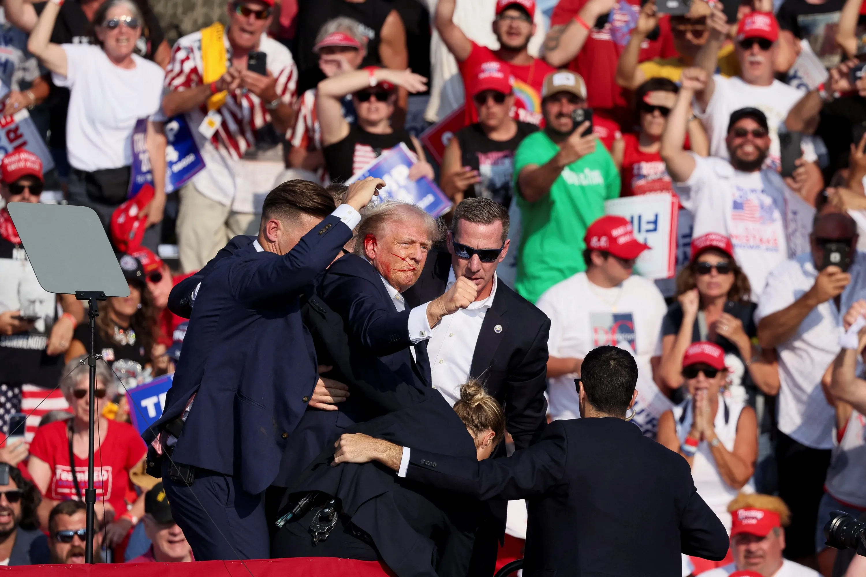 Republican presidential candidate Donald Trump holds a campaign rally in Butler