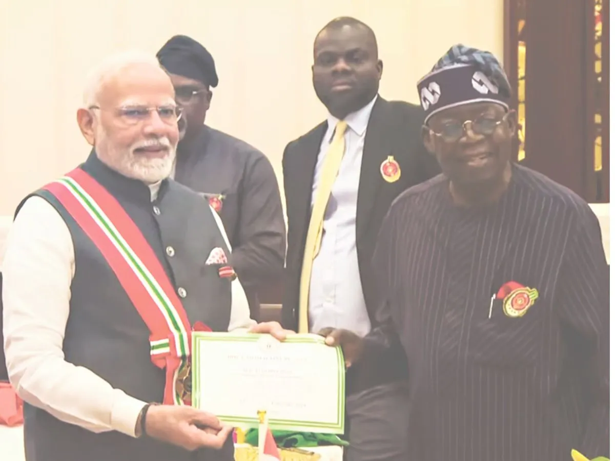 Emphasis on defence, trade and energy cooperation between India and Nigeria, PM Modi gets Nigeria's second highest honor भारत-नाइजीरिया के बीच रक्षा, व्यापार और ऊर्जा सहयोग पर जोर, PM मोदी को मिला नाइजीरिया का दूसरा सर्वोच्च सम्मान