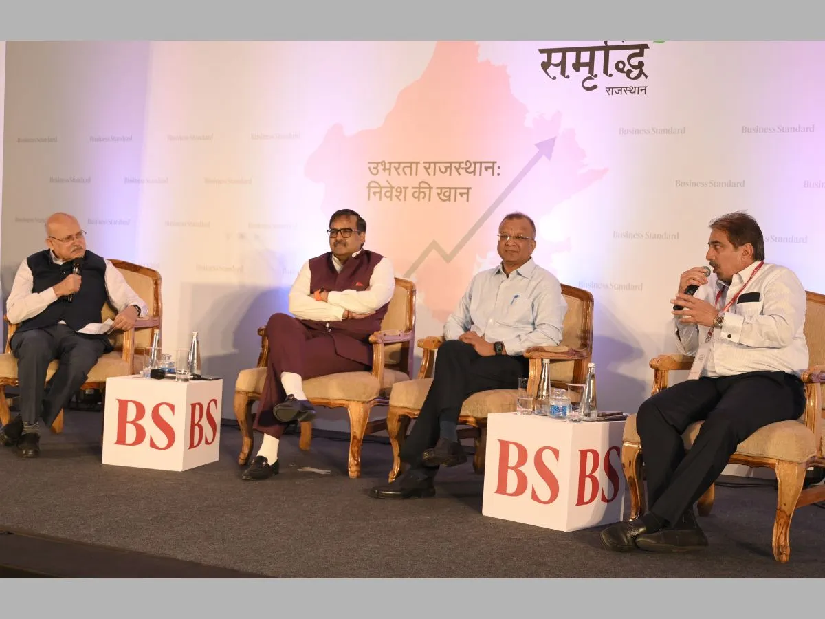 Ajay Data, Managing Director of Data Group of Industries, Subodh Agarwal, IAS, Rajasthan Financial Corporation, and Digvijay Dhabriya, Chairman of PHDCCI (Rajasthan chapter) at Business Standard’s Rajasthan Samriddhi 2025.
