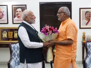 C P Radhakrishnan with Modi