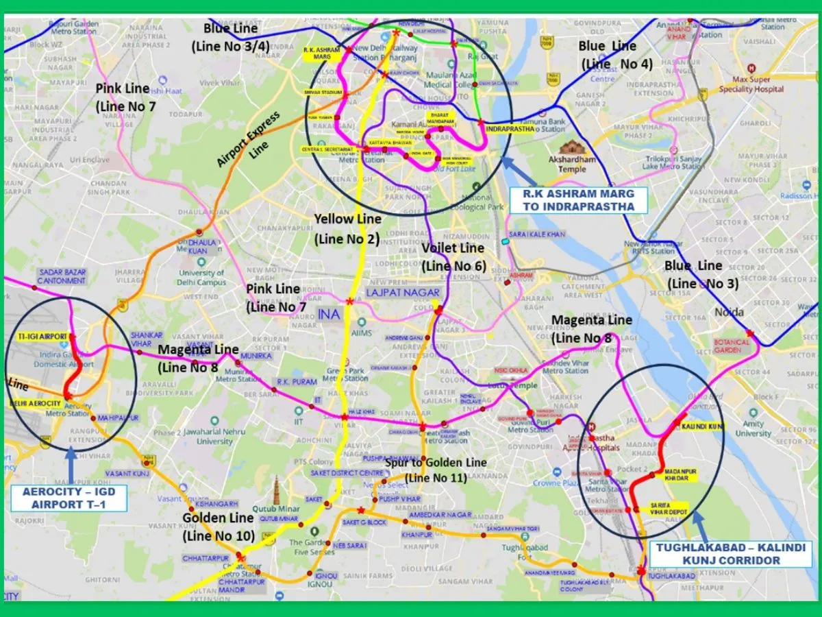 Delhi metro 3 new lines