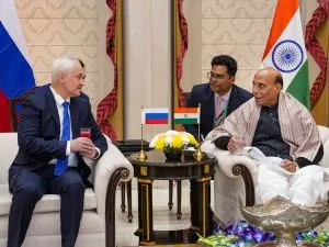 Rajnath Singh and Andrey Belousov