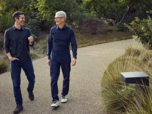 Apple’s John Ternus, left, with Tim Cook