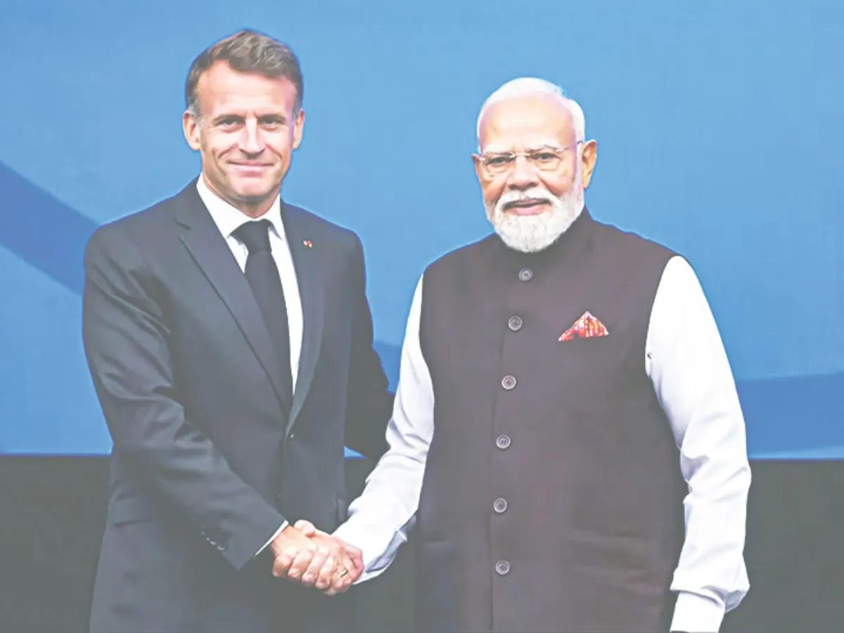 PM Modi and Emmanuel Macron