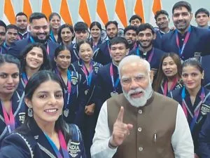 PM Modi with Indian Athletes